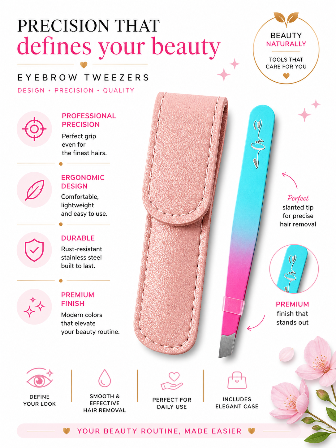 Precision Eyebrow Tweezers