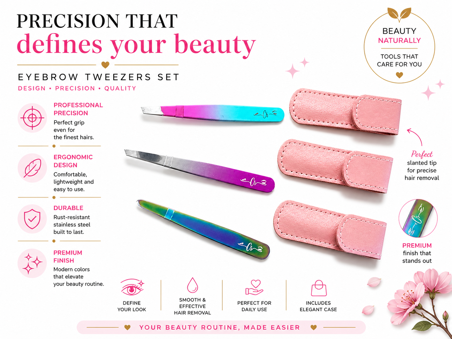 Precision Eyebrow Tweezers
